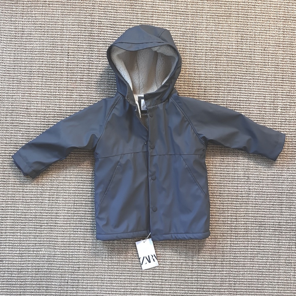 NWT Zara sherpa lined raincoat 2-3 yrs